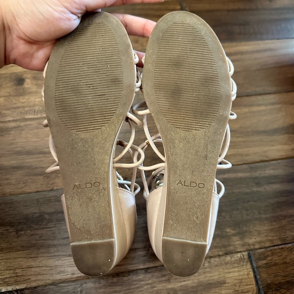 Aldo Strappy Sandals with Gold Embellishments Beads - Picture 6 of 8